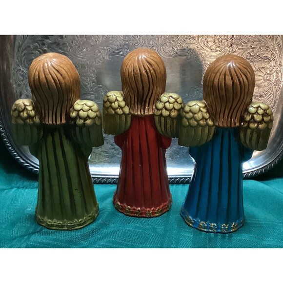 Vintage Set of 3 Singing Christmas Angels Choir Ardo Japan Ceramic MCM Complete - Picture 6 of 16